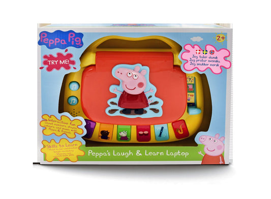 Peppa gris, skratta och lära sig dator